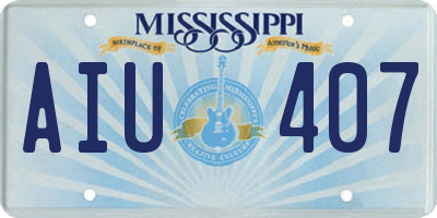 MS license plate AIU407