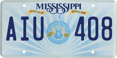 MS license plate AIU408