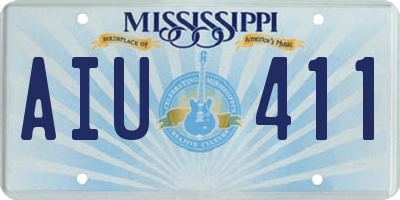 MS license plate AIU411