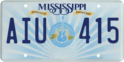 MS license plate AIU415