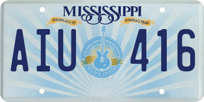 MS license plate AIU416