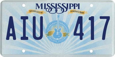 MS license plate AIU417