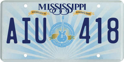MS license plate AIU418