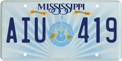 MS license plate AIU419