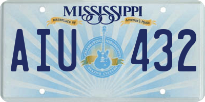 MS license plate AIU432