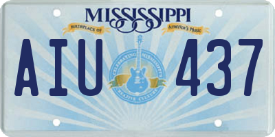 MS license plate AIU437