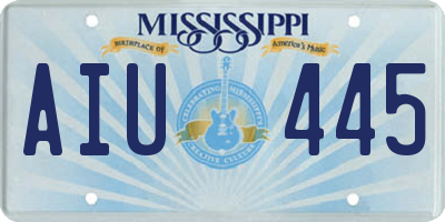 MS license plate AIU445