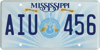 MS license plate AIU456
