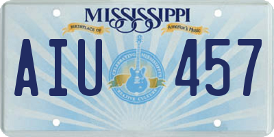 MS license plate AIU457