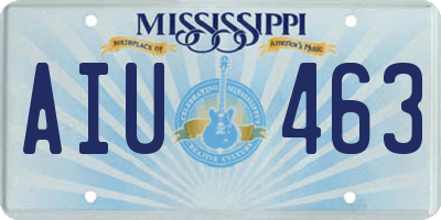 MS license plate AIU463