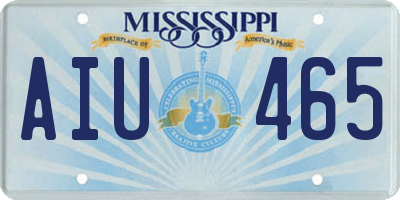 MS license plate AIU465