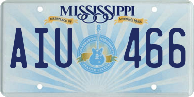 MS license plate AIU466