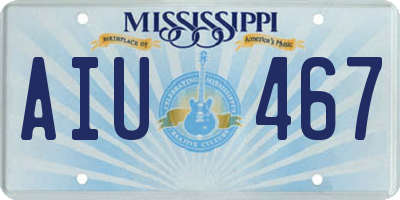 MS license plate AIU467