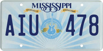 MS license plate AIU478