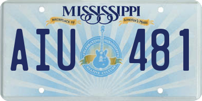 MS license plate AIU481