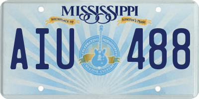 MS license plate AIU488