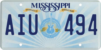 MS license plate AIU494