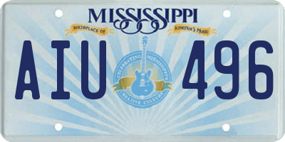MS license plate AIU496