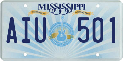 MS license plate AIU501