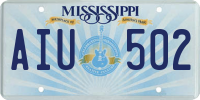 MS license plate AIU502