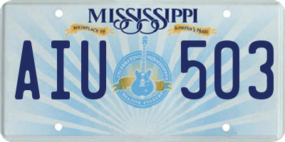 MS license plate AIU503