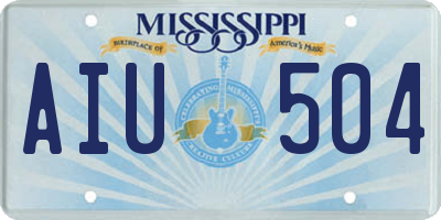 MS license plate AIU504