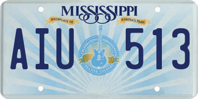 MS license plate AIU513