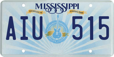 MS license plate AIU515