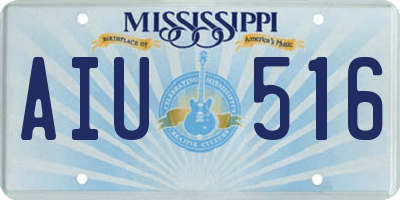 MS license plate AIU516