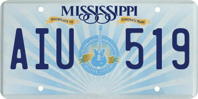 MS license plate AIU519