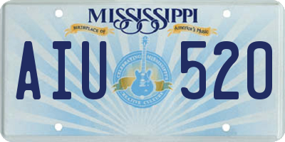MS license plate AIU520