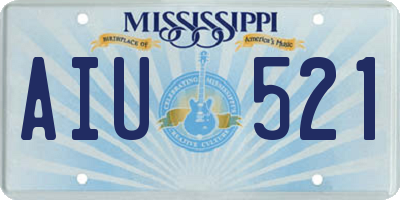 MS license plate AIU521