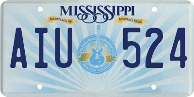 MS license plate AIU524