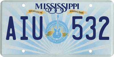 MS license plate AIU532