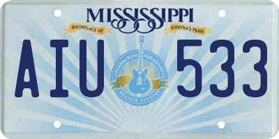 MS license plate AIU533