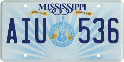 MS license plate AIU536