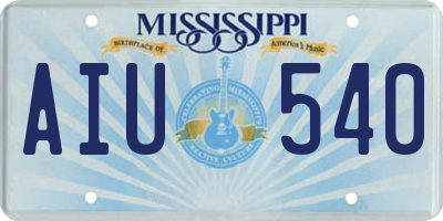 MS license plate AIU540