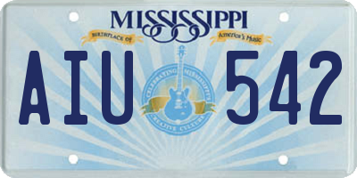 MS license plate AIU542