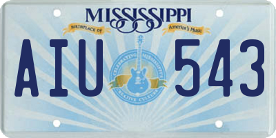 MS license plate AIU543