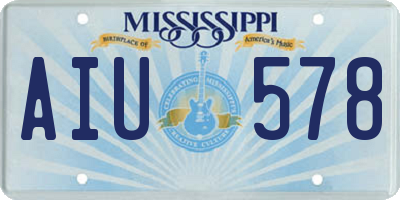 MS license plate AIU578