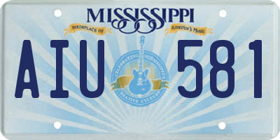 MS license plate AIU581