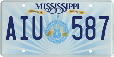MS license plate AIU587