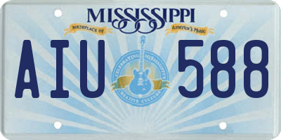 MS license plate AIU588