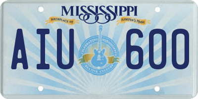 MS license plate AIU600