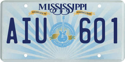 MS license plate AIU601