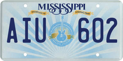 MS license plate AIU602