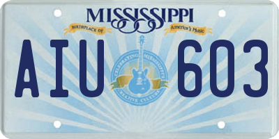 MS license plate AIU603