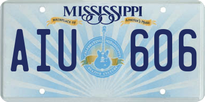 MS license plate AIU606