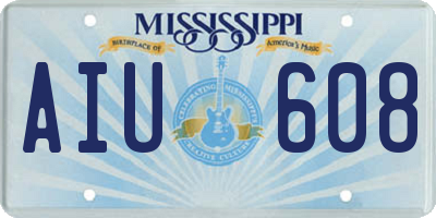 MS license plate AIU608