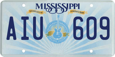 MS license plate AIU609